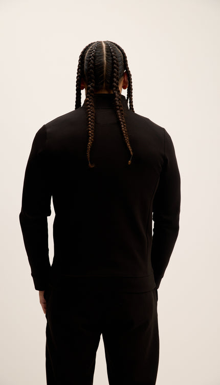 Double Zip Trainer Jacket - Black