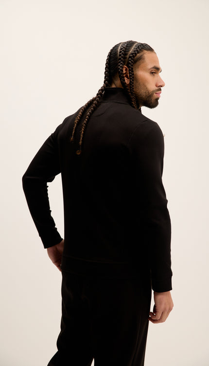 Double Zip Trainer Jacket - Black