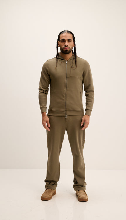 Hooded Double Zipper Jacket - Green