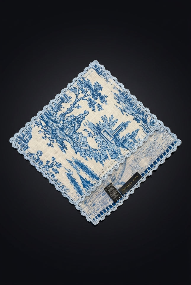 Silk Pocket Square - Beige Paisley - flat