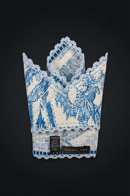 Silk Pocket Square - Beige Paisley - fold