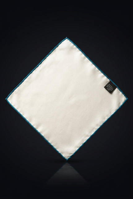 Silk Pocket Square - Cream Solid - flat