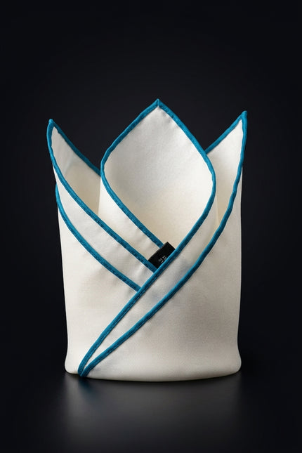 Silk Pocket Square - Cream Solid - fold