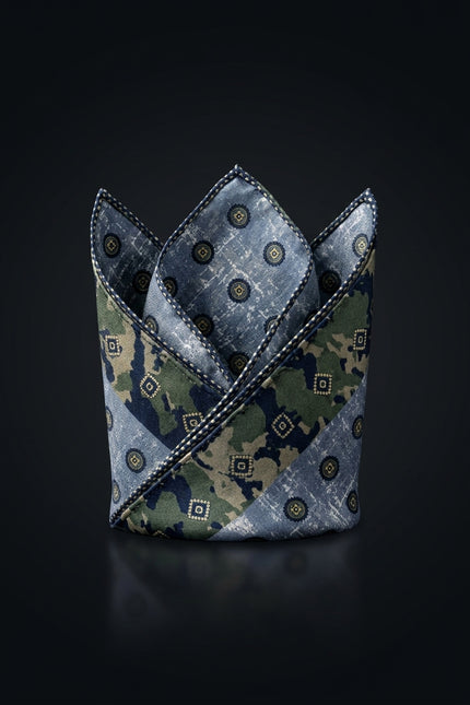Silk Pocket Square - Green Other - fold
