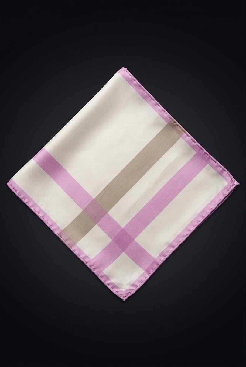 Silk Pocket Square - Grey Solid - flat