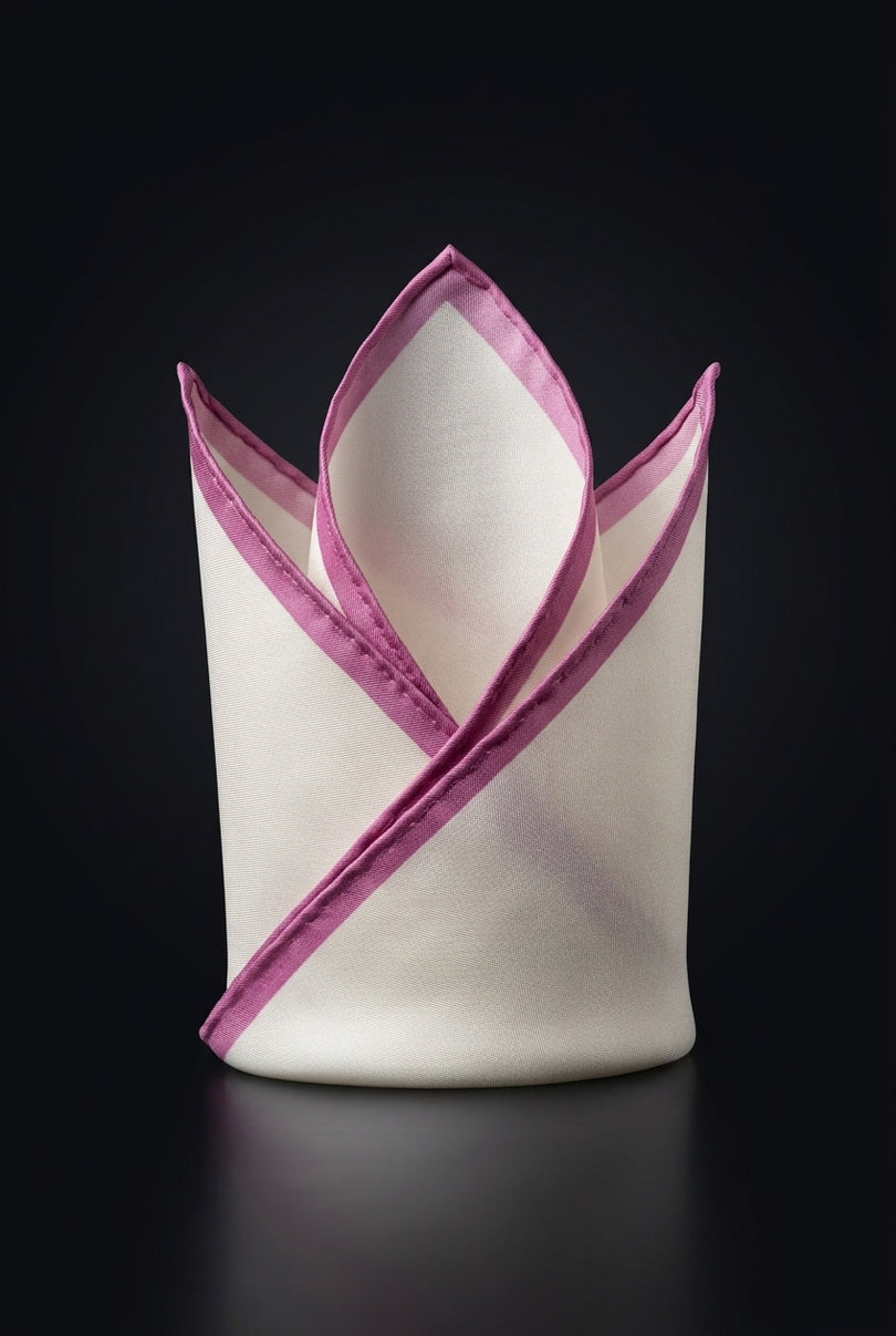 Silk Pocket Square - Grey Solid - fold