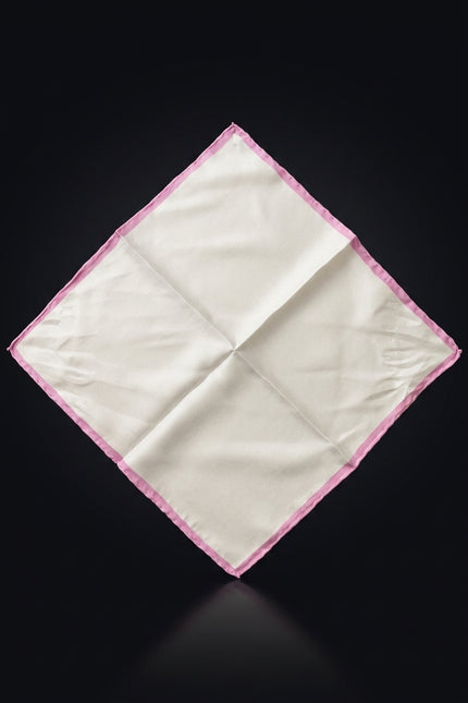 Silk Pocket Square - Off_White Solid - flat
