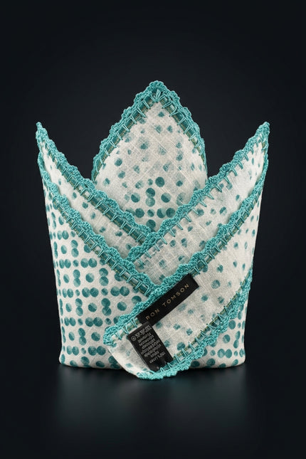Silk Pocket Square - Offwhite Geometric - fold