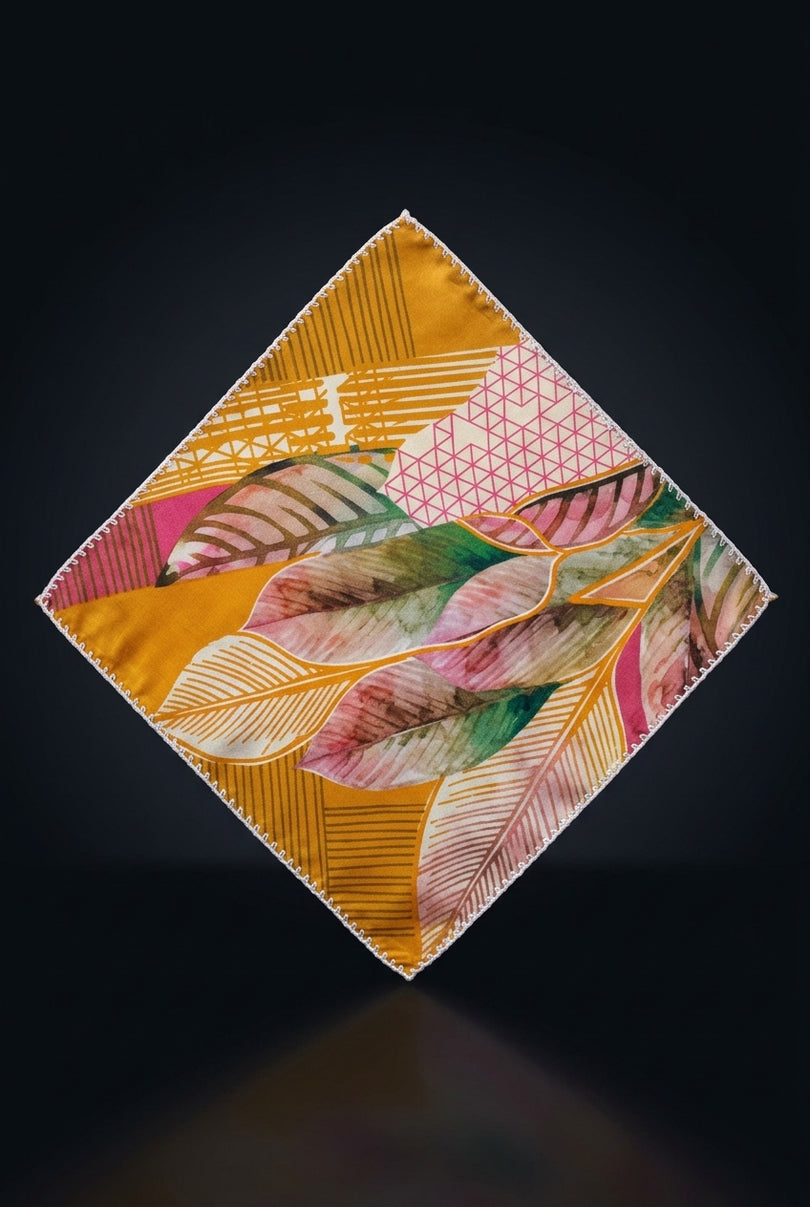 Silk Pocket Square - Orange Other - flat