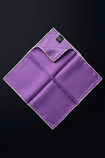 Silk Pocket Square - Purple Solid - flat