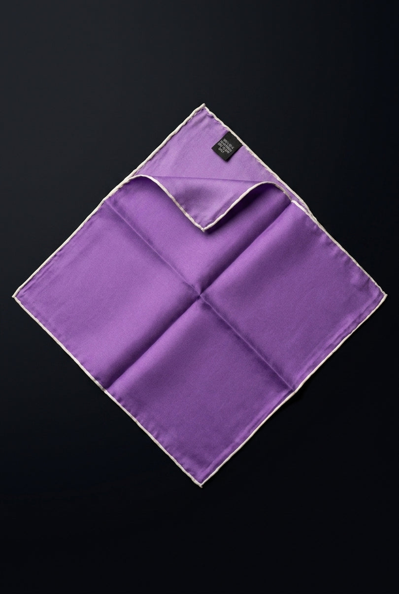 Silk Pocket Square - Purple Solid - flat