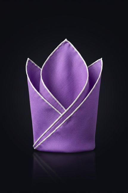 Silk Pocket Square - Purple Solid - fold