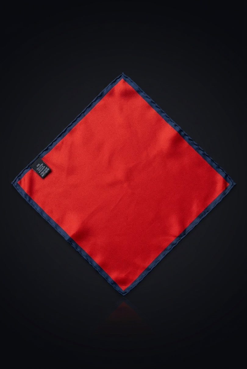 Silk Pocket Square - Red Solid - flat