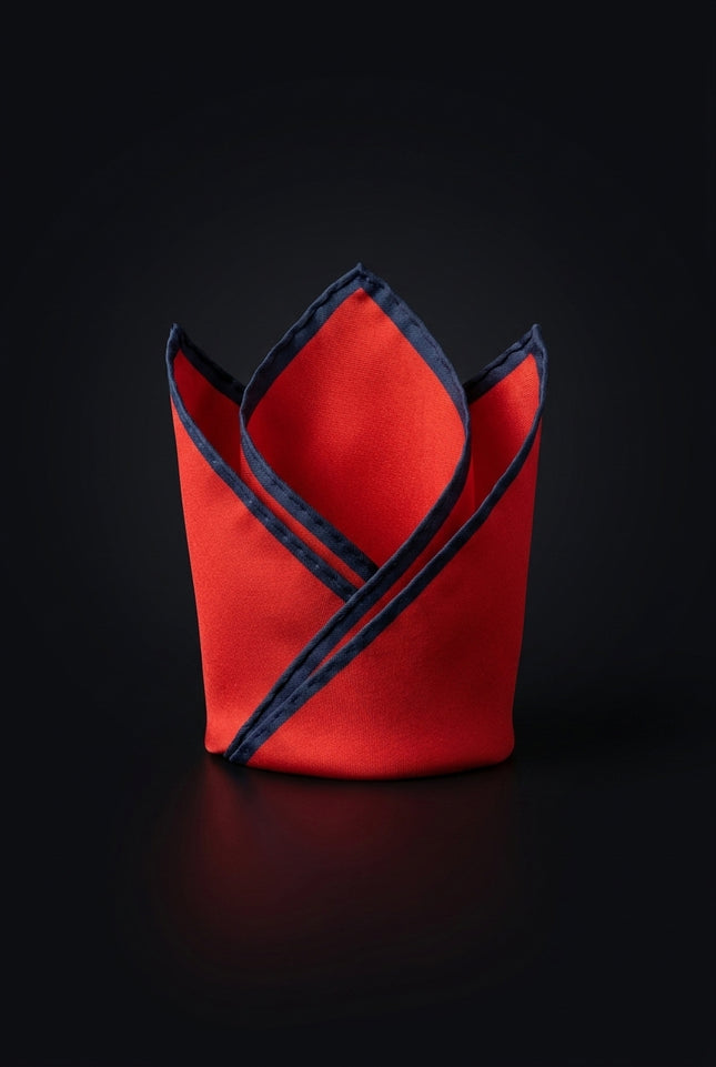 Silk Pocket Square - Red Solid - fold