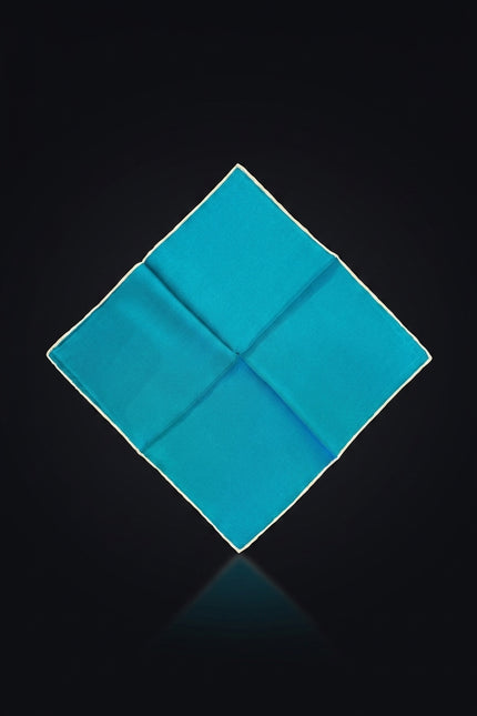 Silk Pocket Square - Teal Solid - flat