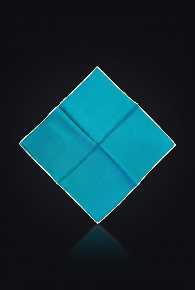 Silk Pocket Square - Teal Solid - flat