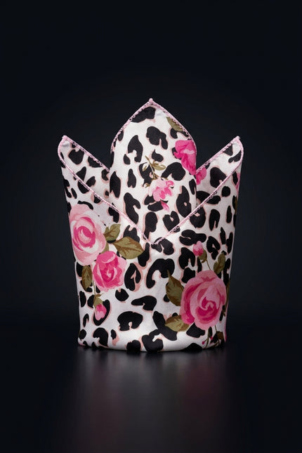 Silk Pocket Square - White Animal - fold