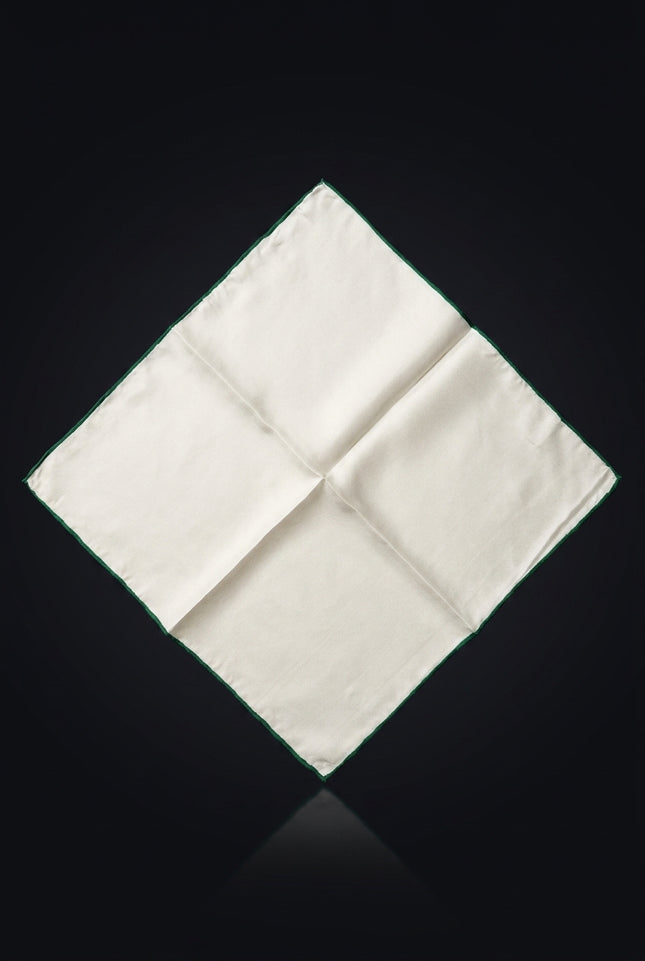 Silk Pocket Square - White Solid - flat
