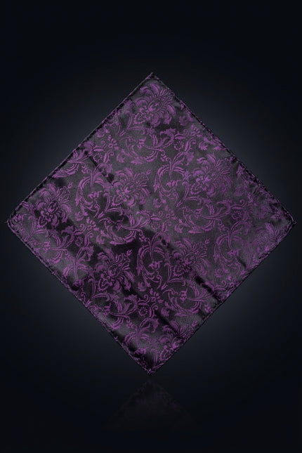 Silk Pocket Square - Purple square - flat