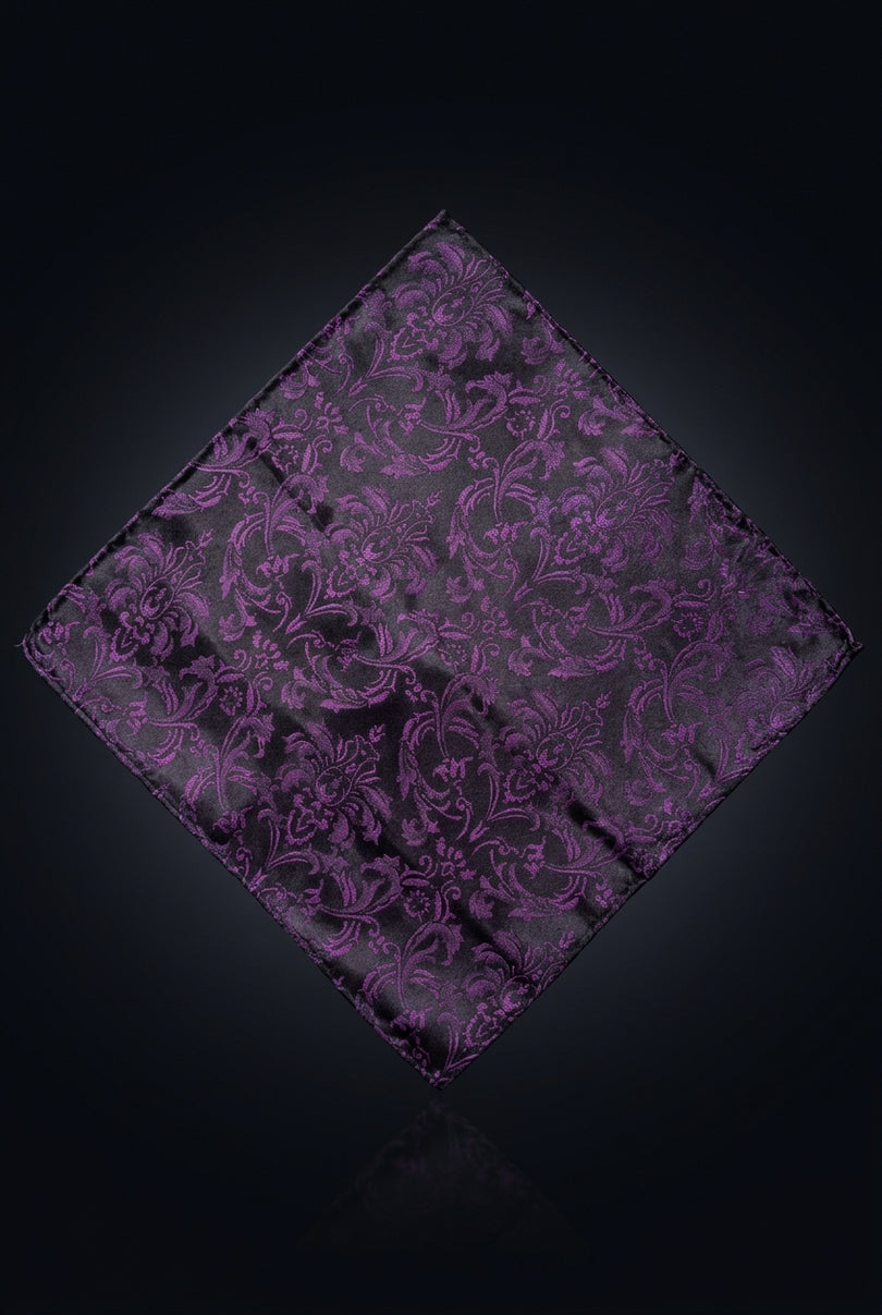 Silk Pocket Square - Purple square - flat