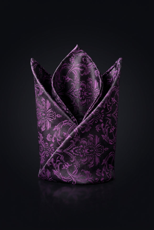 Silk Pocket Square - Purple square - fold