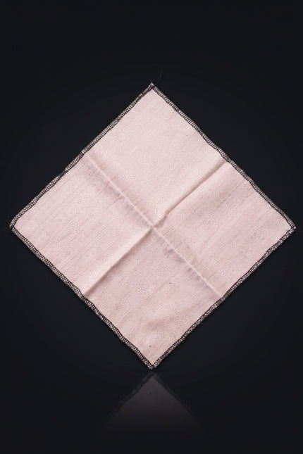 Silk Pocket Square - Light Pink folded square - flat