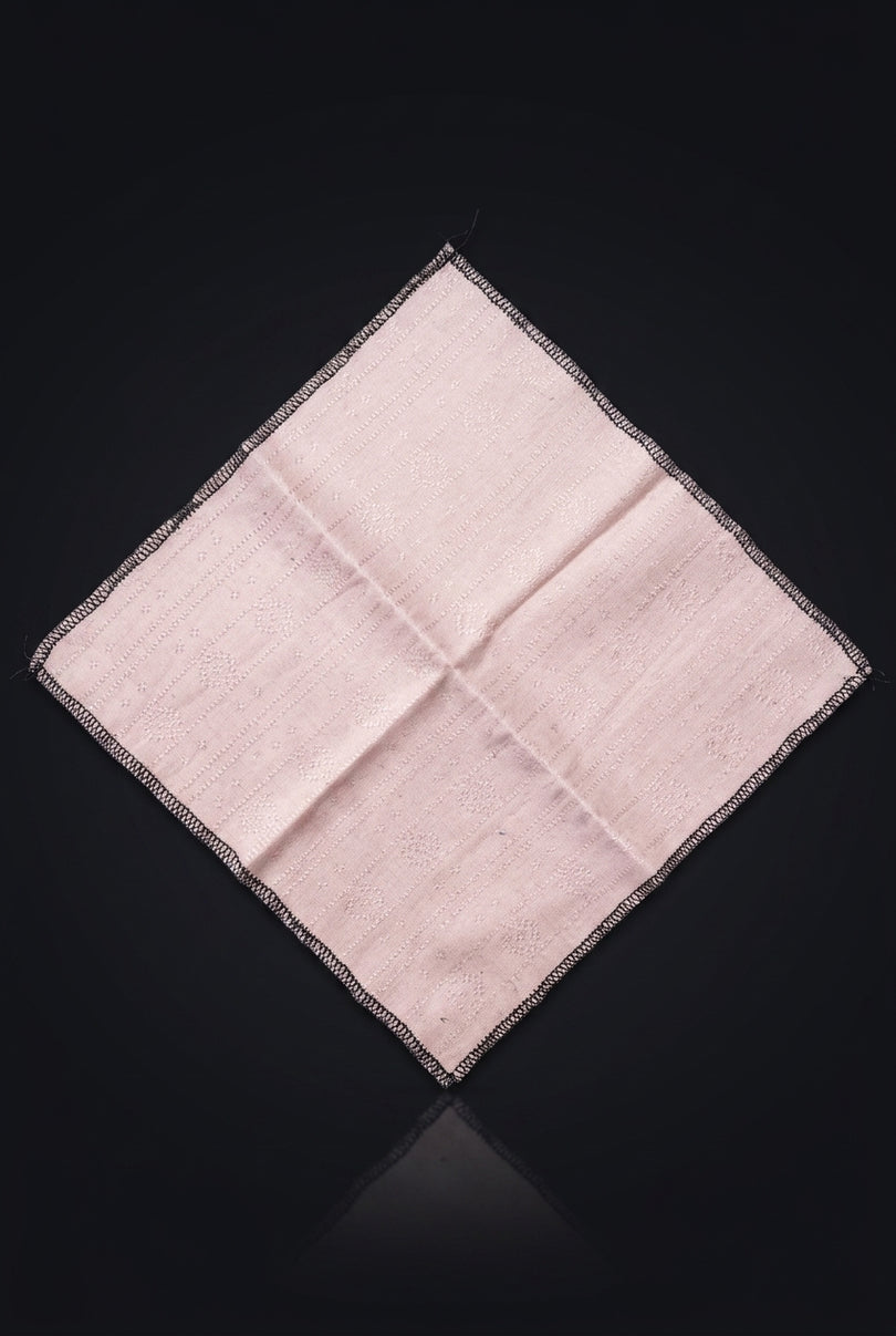Silk Pocket Square - Light Pink folded square - flat