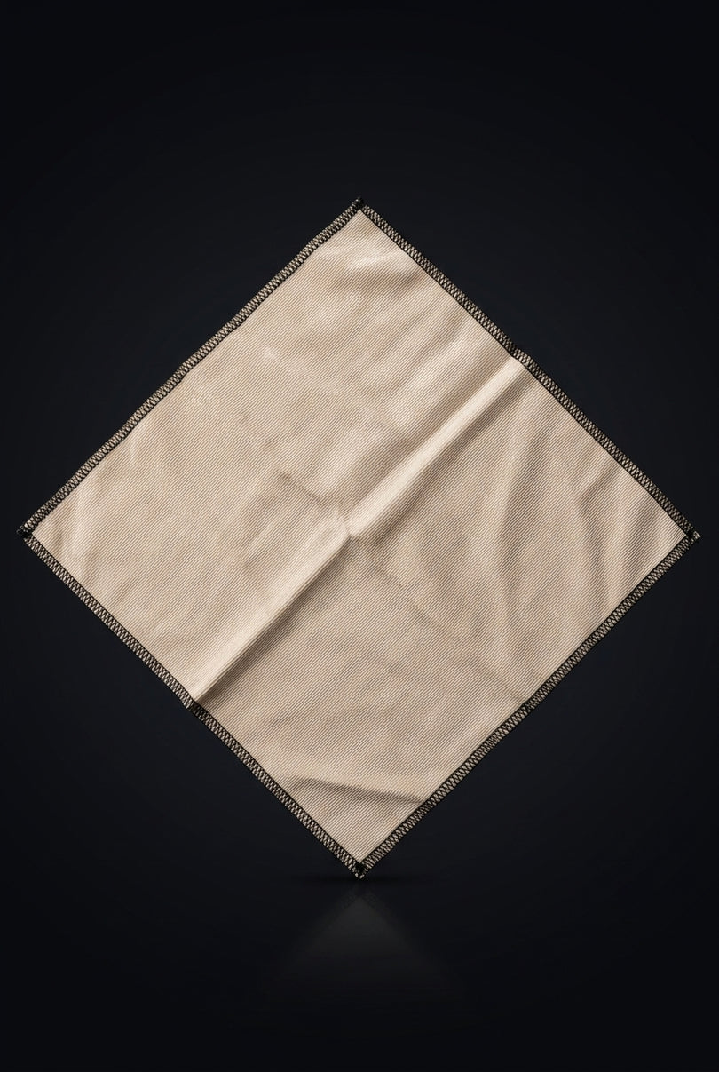 Silk Pocket Square - Beige rectangular - flat