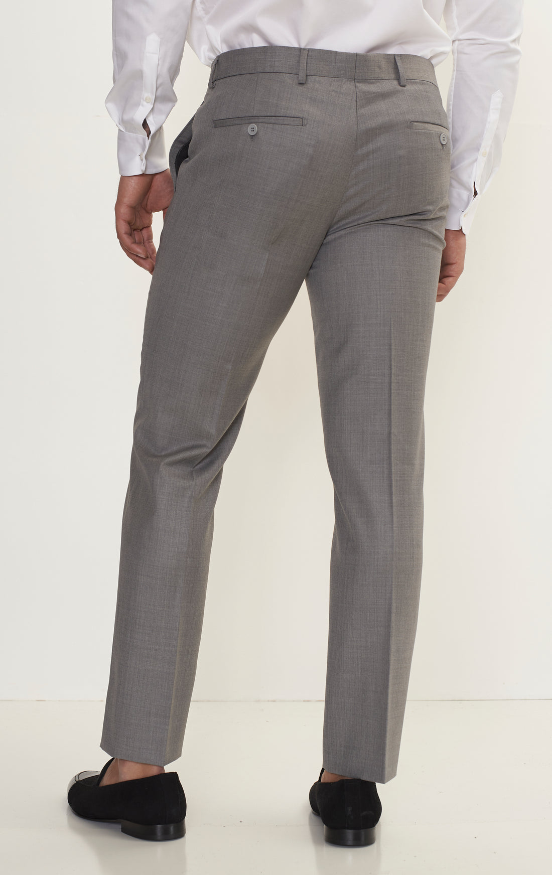 Super 180S Wool And Silk Single Breasted Suit - Grey