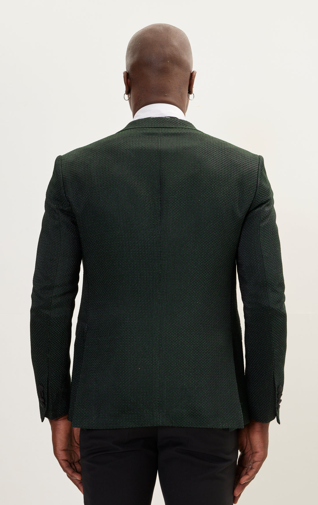 N° R208 - Classic notch lapel dinner jacket -jacquard GREEN