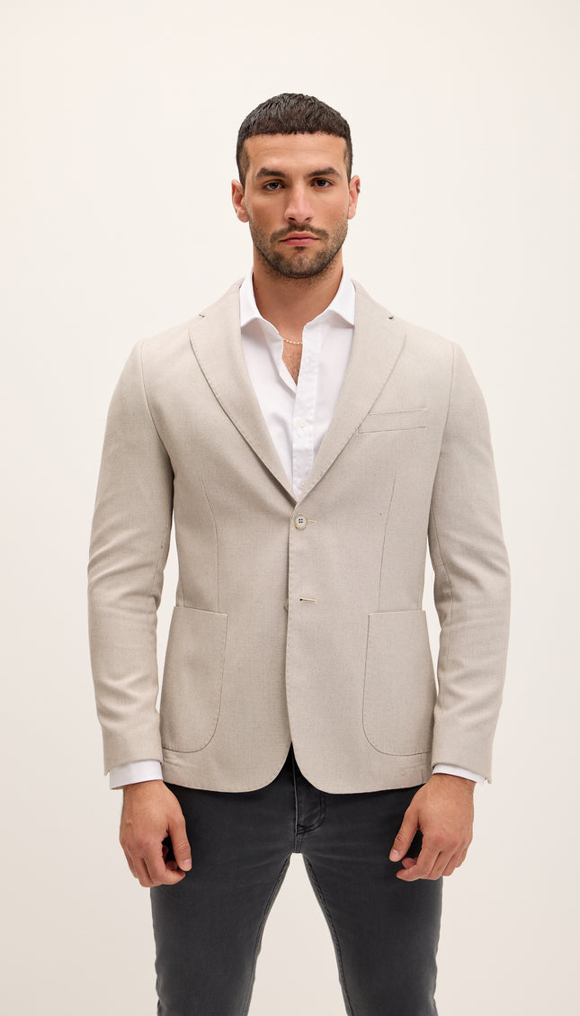 Tailored Fit Patch Pocket Jacket in Cotton Blend - Trout
