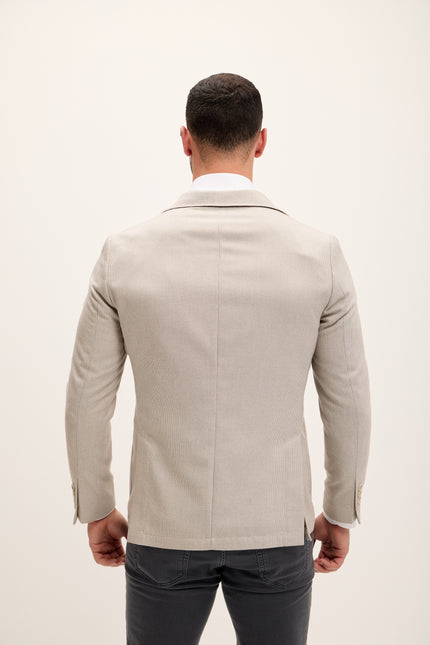 Men's Tailored Fit Patch Pocket Jacket in Cotton Blend - Trout | Ron Tomson