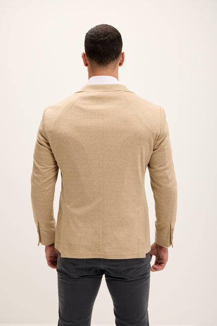 Men's Cotton-Blend Tailored Blazer - Light Brown | Ron Tomson
