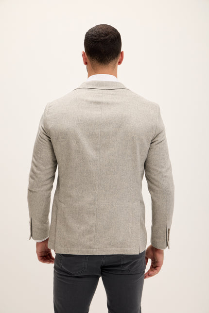 Men's Tailored Wool Patch Pocket Blazer - Misty Grey | Ron Tomson