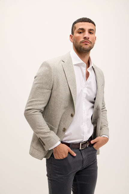 Men's Tailored Wool Patch Pocket Blazer - Misty Grey | Ron Tomson