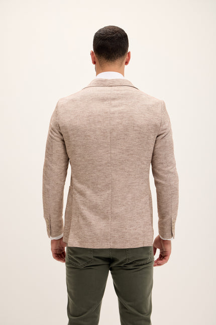 Men's Tailored Cotton-Blend Blazer - Beige | Ron Tomson