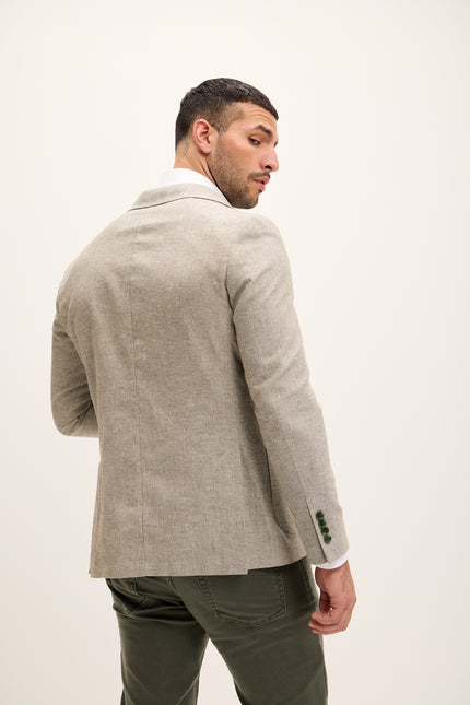 Men's Tailored Fit Patch Pocket Jacket in Cotton Blend - Rhino | Ron Tomson