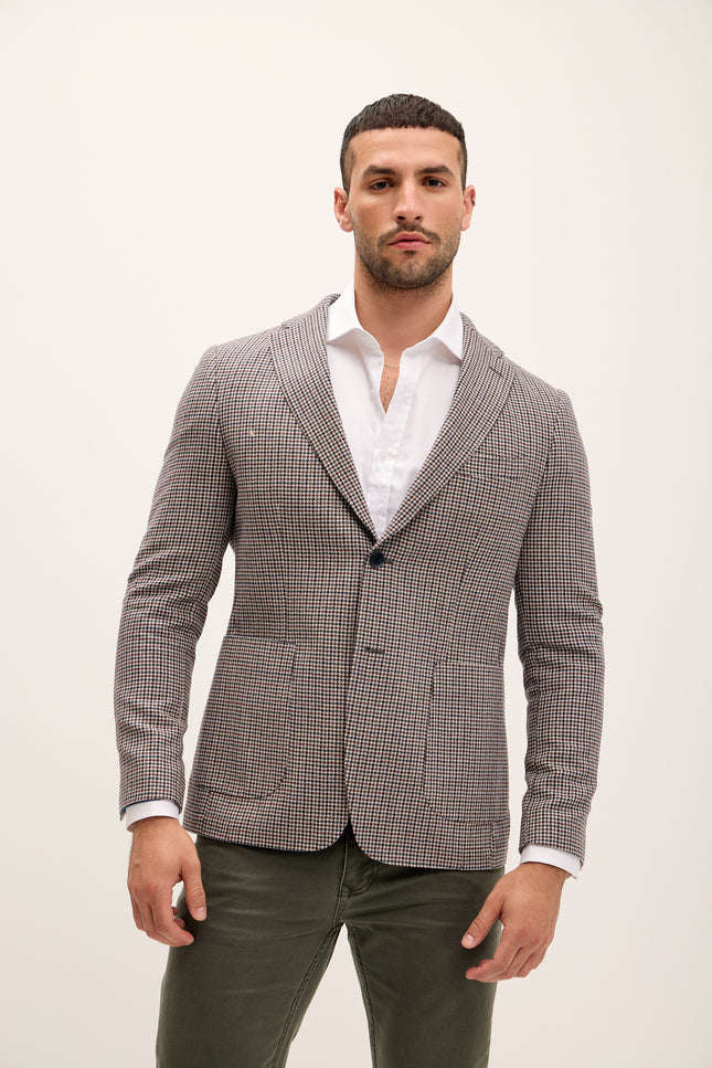 Men's Tailored Houndstooth Wool Blazer - Houndstooth | Ron Tomson