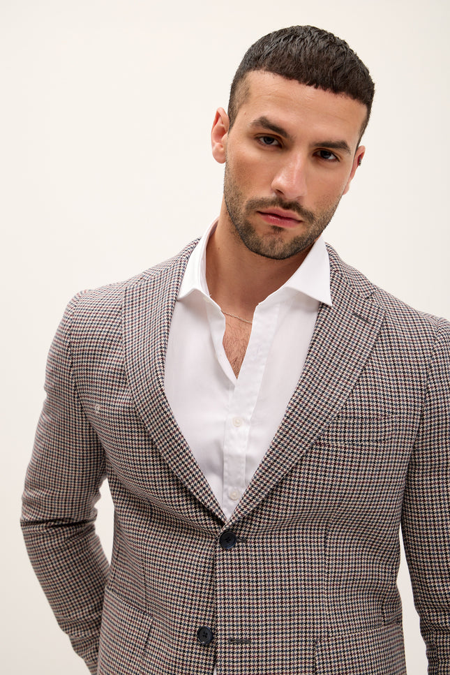 Men's Tailored Houndstooth Wool Blazer - Houndstooth | Ron Tomson