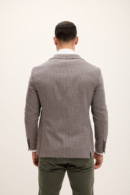 Men's Tailored Houndstooth Wool Blazer - Houndstooth | Ron Tomson