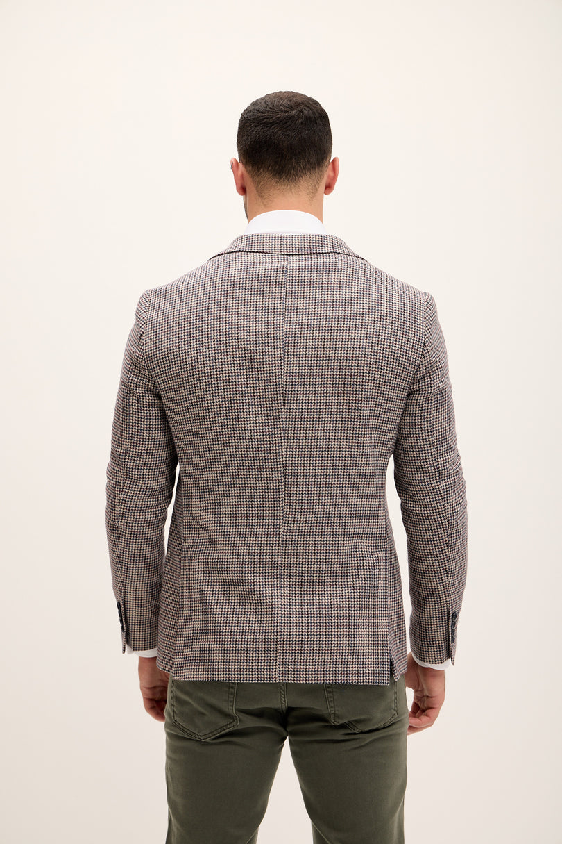 Men's Tailored Houndstooth Wool Blazer - Houndstooth | Ron Tomson