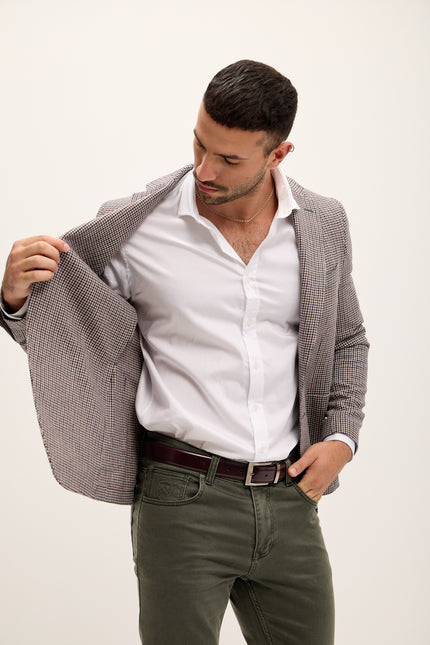 Men's Tailored Houndstooth Wool Blazer - Houndstooth | Ron Tomson