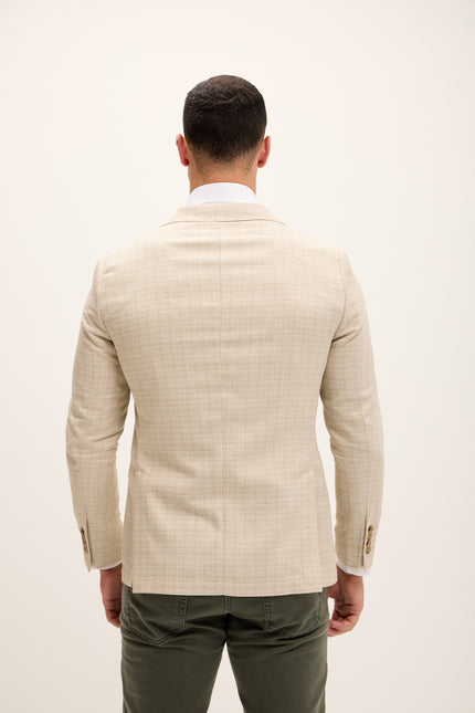 Men's Tailored Patch Pocket Blazer - Beige Brown | Ron Tomson