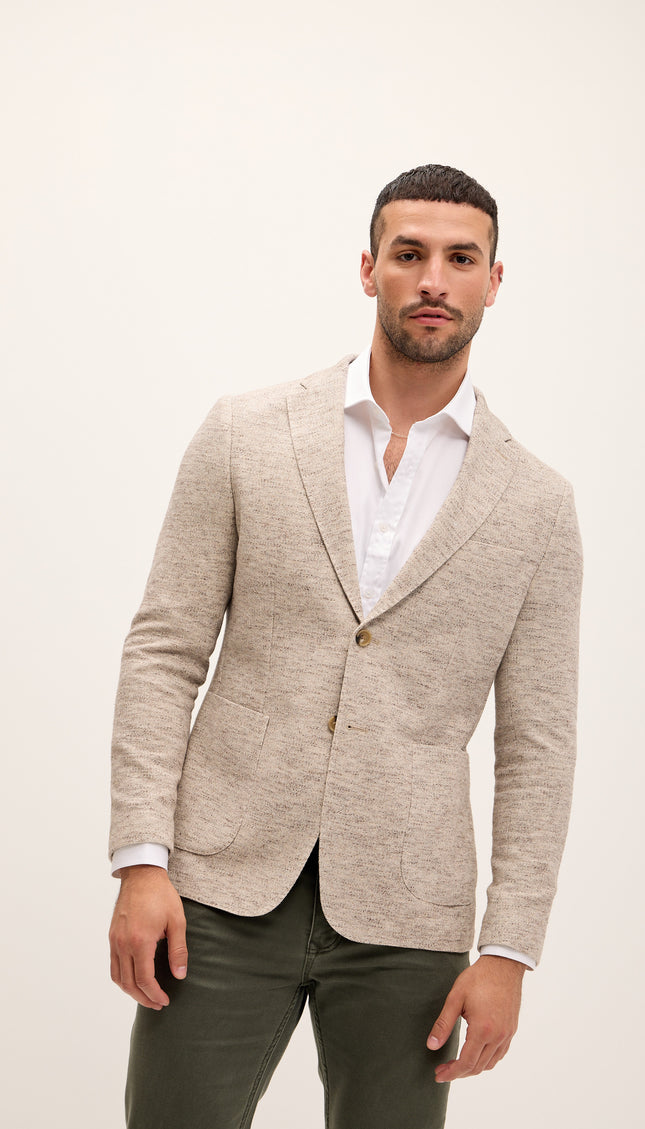 Tailored Fit Patch Pocket Jacket in Cotton Blend - Cedar