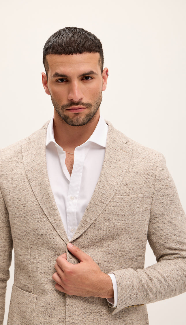 Tailored Fit Patch Pocket Jacket in Cotton Blend - Cedar