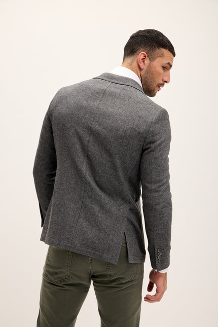 Men's Wool Patch Pocket Blazer - Seal | Ron Tomson