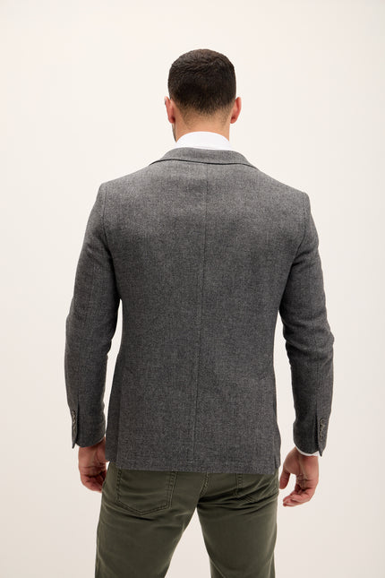 Men's Wool Patch Pocket Blazer - Seal | Ron Tomson