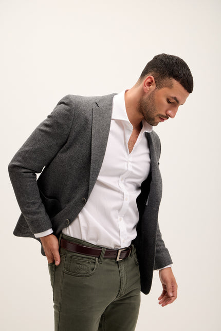 Men's Wool Patch Pocket Blazer - Seal | Ron Tomson