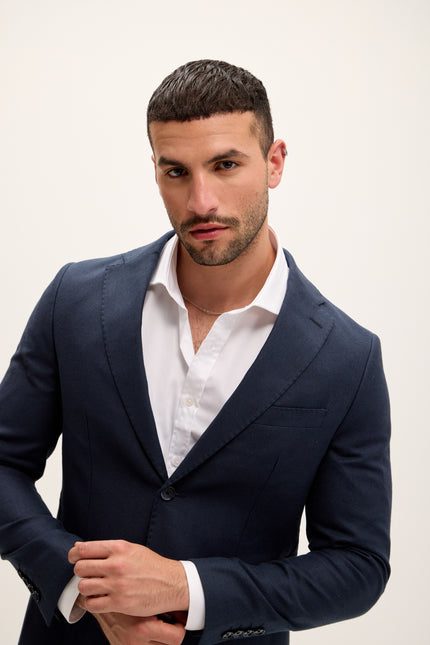 Men's Tailored Patch Pocket Blazer - Navy | Ron Tomson