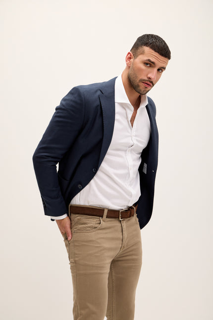 Men's Tailored Patch Pocket Blazer - Navy | Ron Tomson